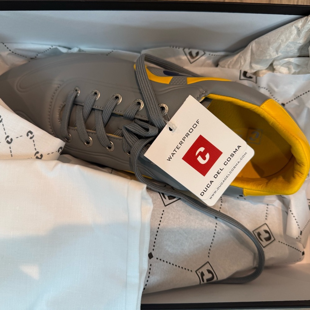 Duca del Cosma Men's Gray and Yellow Sneakers